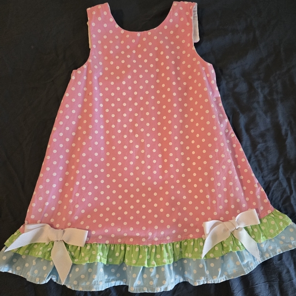 Mulberry Street Pink Polka Dot Dress with Ruffle Hem 24 Months - Picture 4 of 5